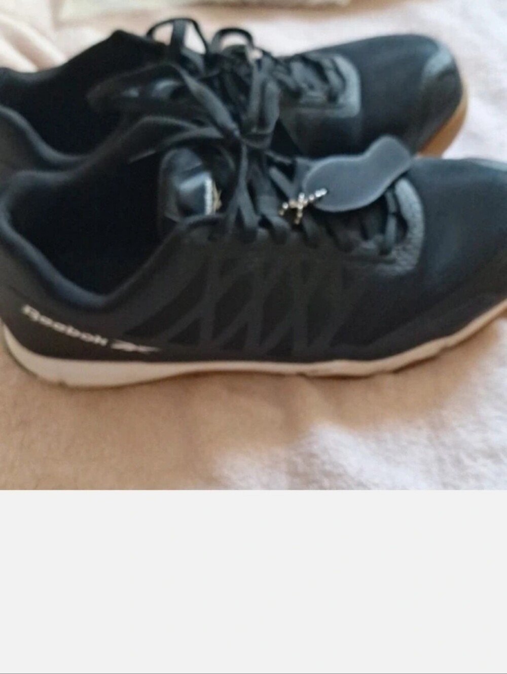 Reebok Black and White Men's Athletic Lace-Up Shoes